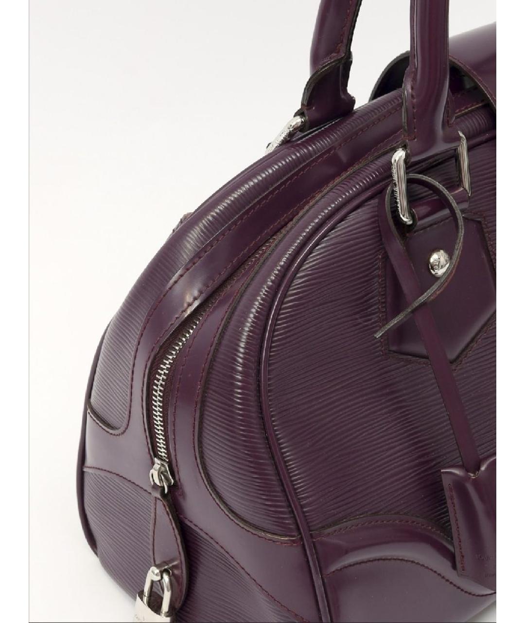 LOUIS VUITTON Фиолетовая кожаная сумка с короткими ручками, фото 5