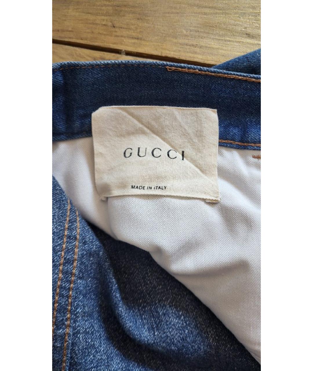 GUCCI Синие хлопковые шорты, фото 4