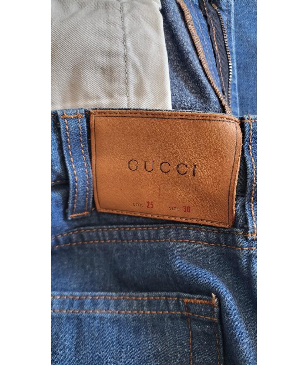 GUCCI Синие хлопковые шорты, фото 3