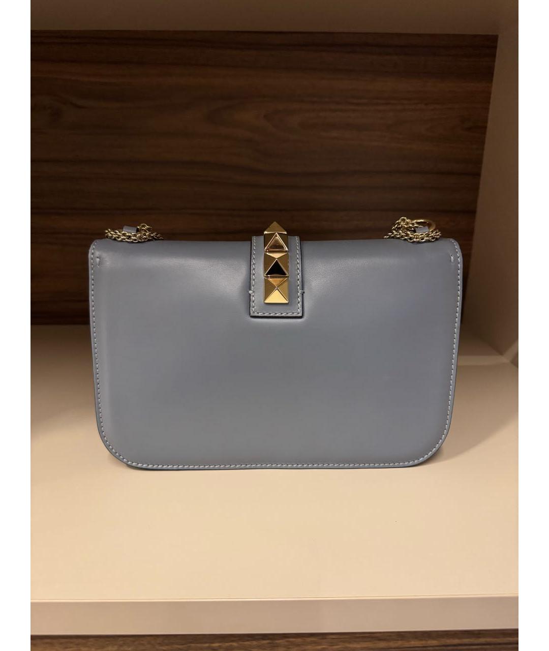 VALENTINO Голубая кожаная сумка через плечо, фото 3