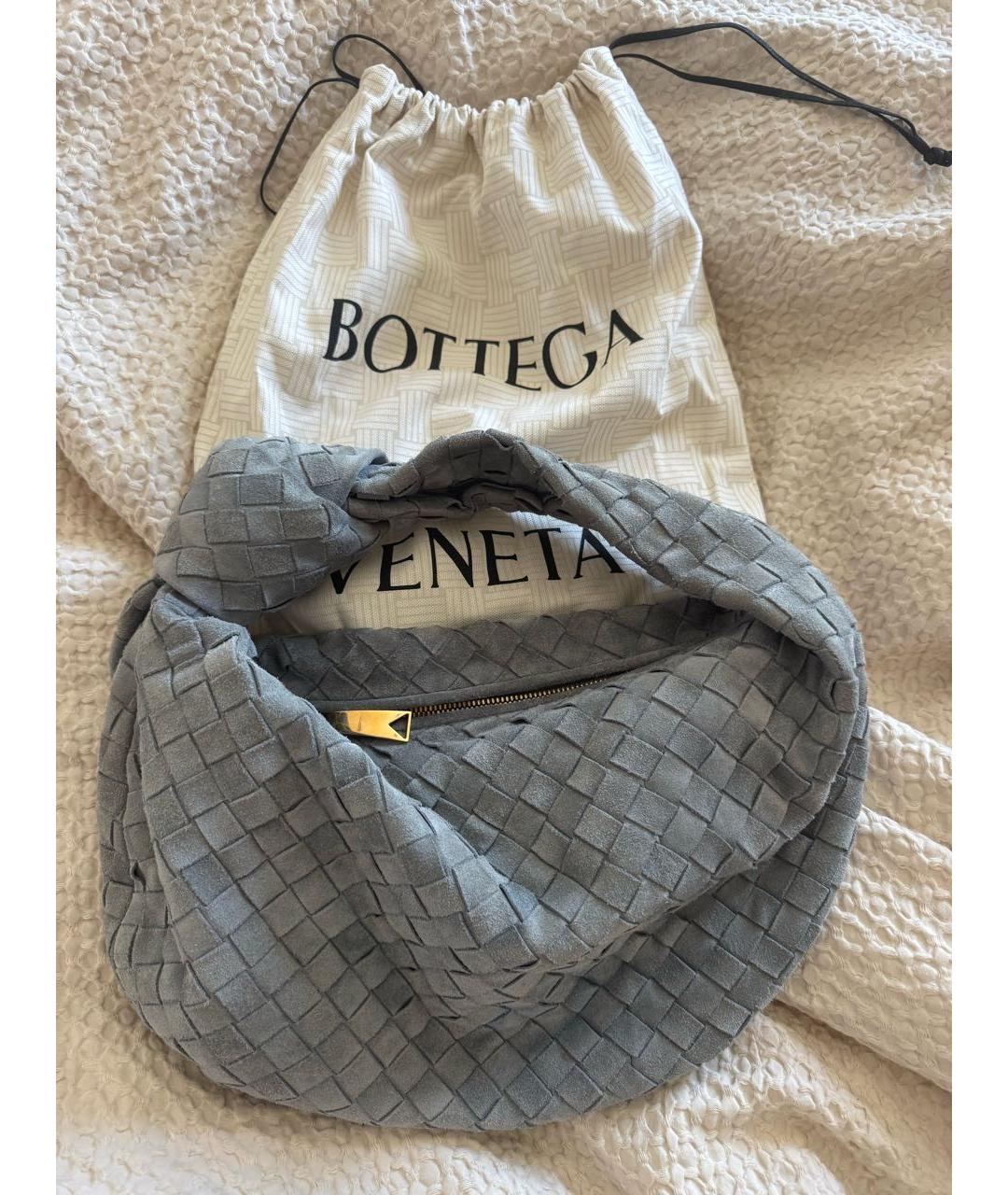 BOTTEGA VENETA Серая замшевая сумка с короткими ручками, фото 7