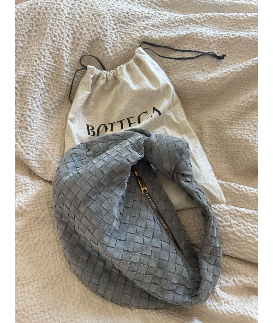 BOTTEGA VENETA Серая замшевая сумка с короткими ручками, фото 2