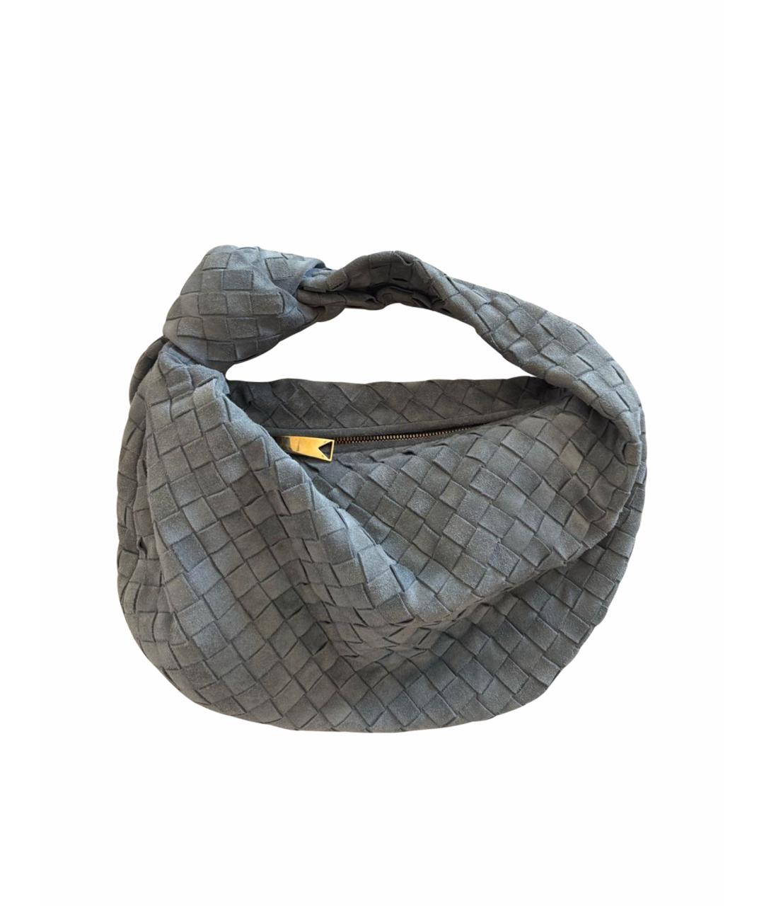 BOTTEGA VENETA Серая замшевая сумка с короткими ручками, фото 1