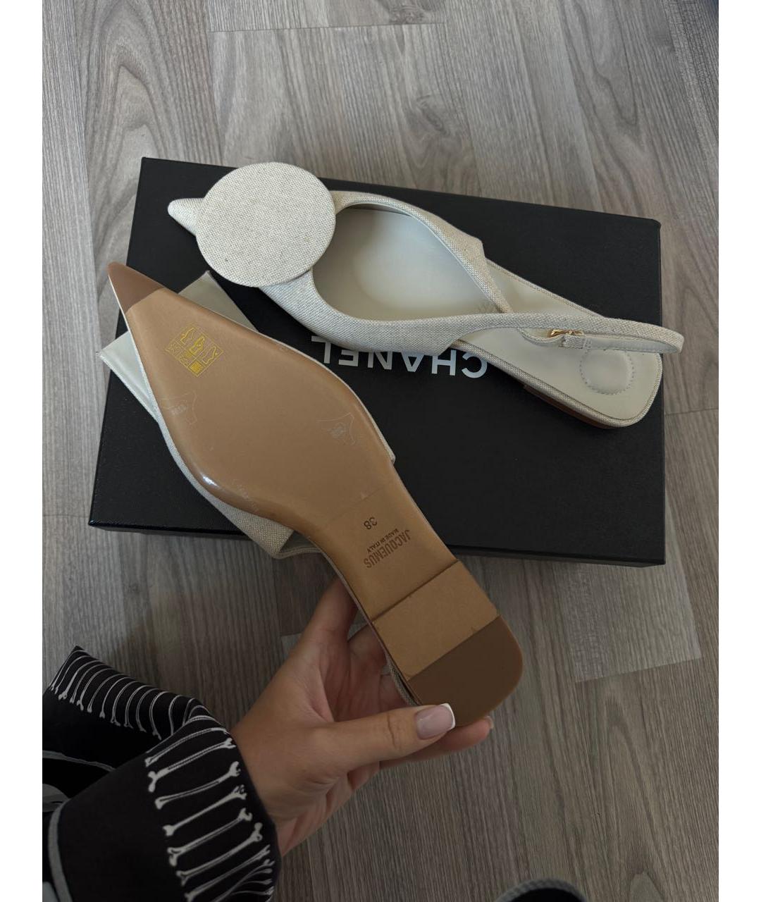 JACQUEMUS Бежевые босоножки, фото 4