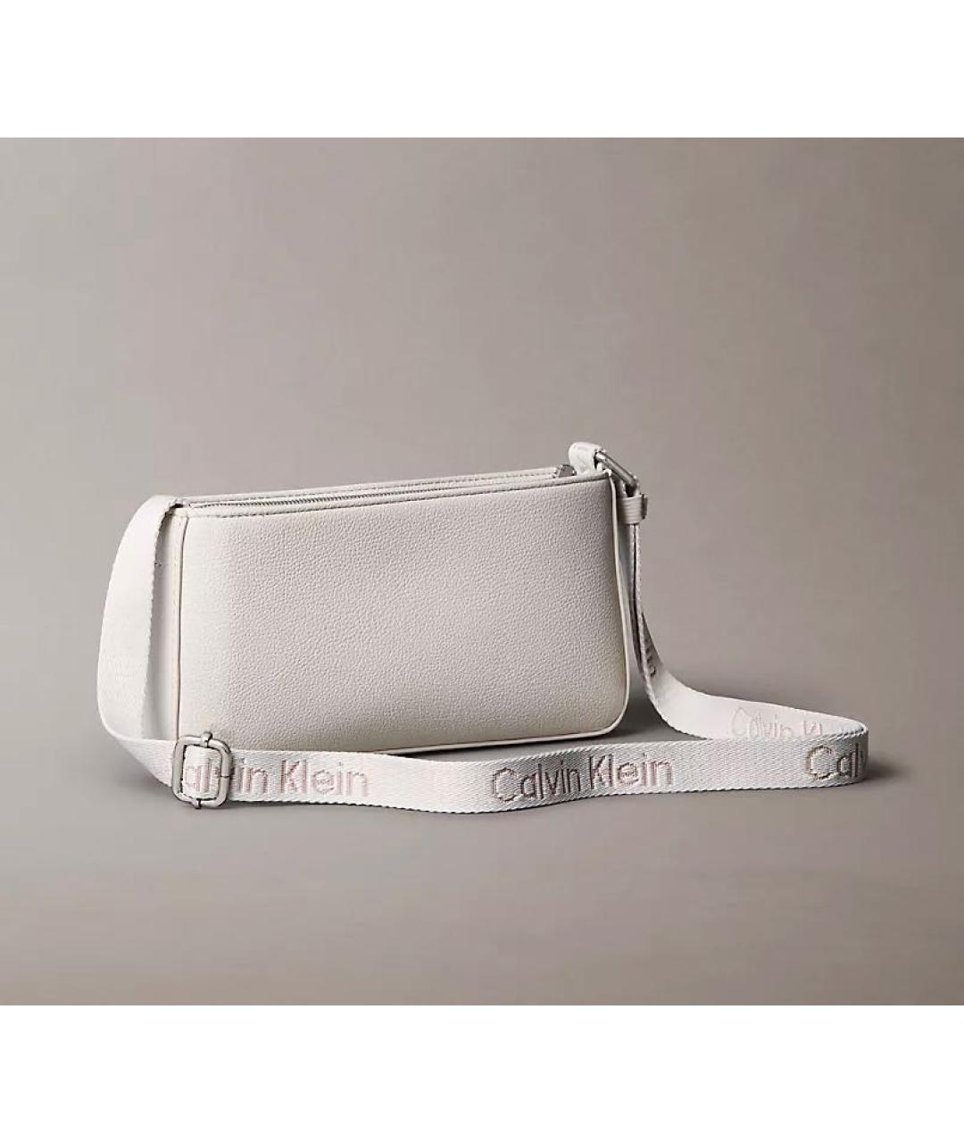 CALVIN KLEIN Белая сумка через плечо из искусственной кожи, фото 2