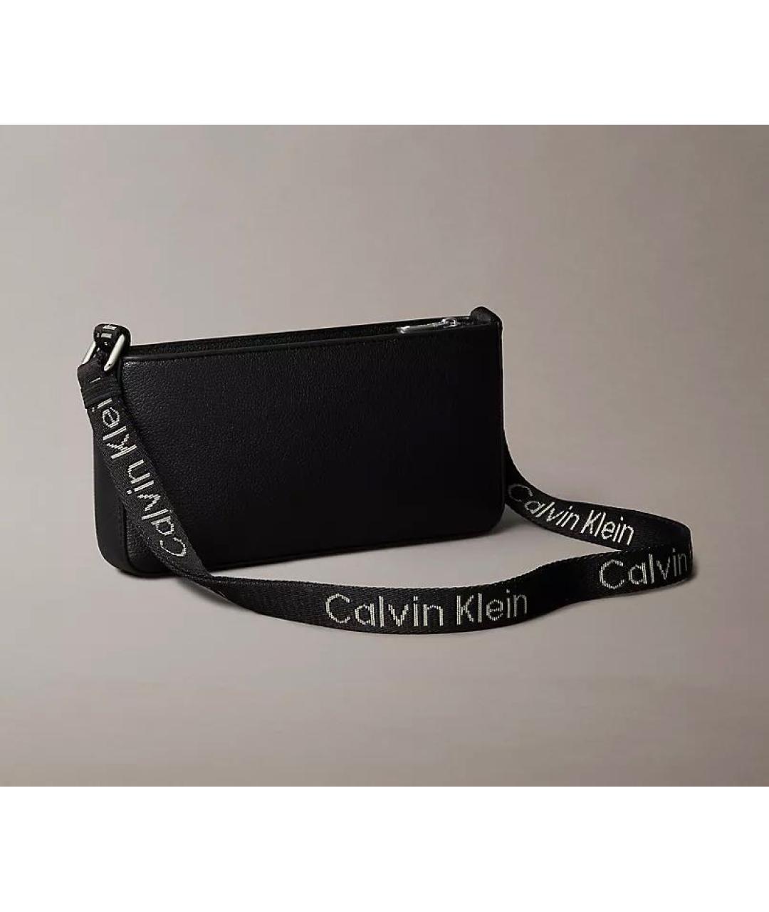 CALVIN KLEIN Черная сумка через плечо из искусственной кожи, фото 2