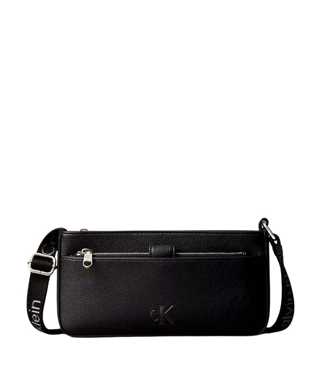 CALVIN KLEIN Черная сумка через плечо из искусственной кожи, фото 1