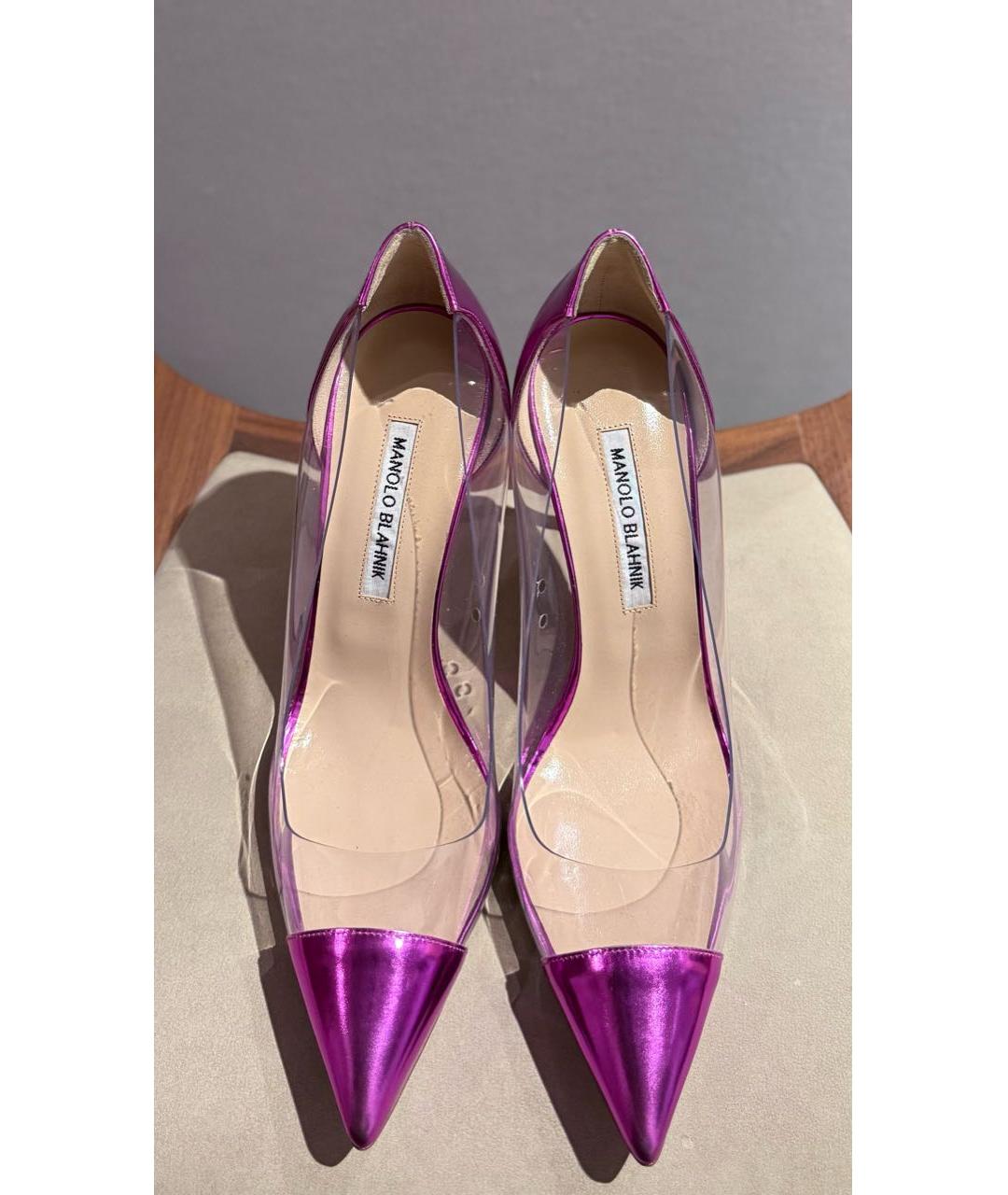 MANOLO BLAHNIK Фуксия резиновые туфли, фото 6