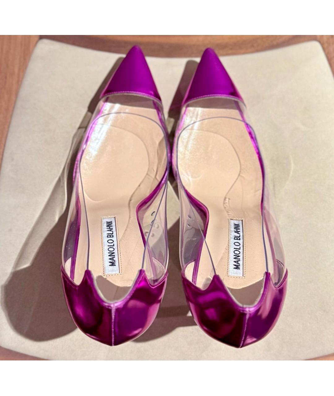 MANOLO BLAHNIK Фуксия резиновые туфли, фото 4