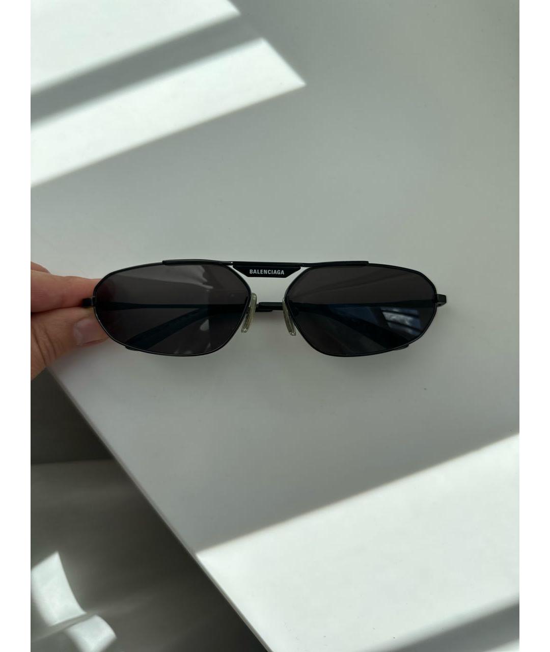 BALENCIAGA Черные металлические солнцезащитные очки, фото 2