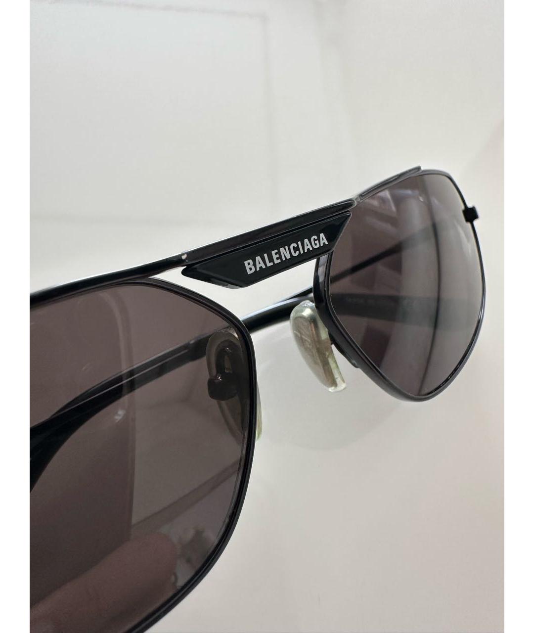 BALENCIAGA Черные металлические солнцезащитные очки, фото 6