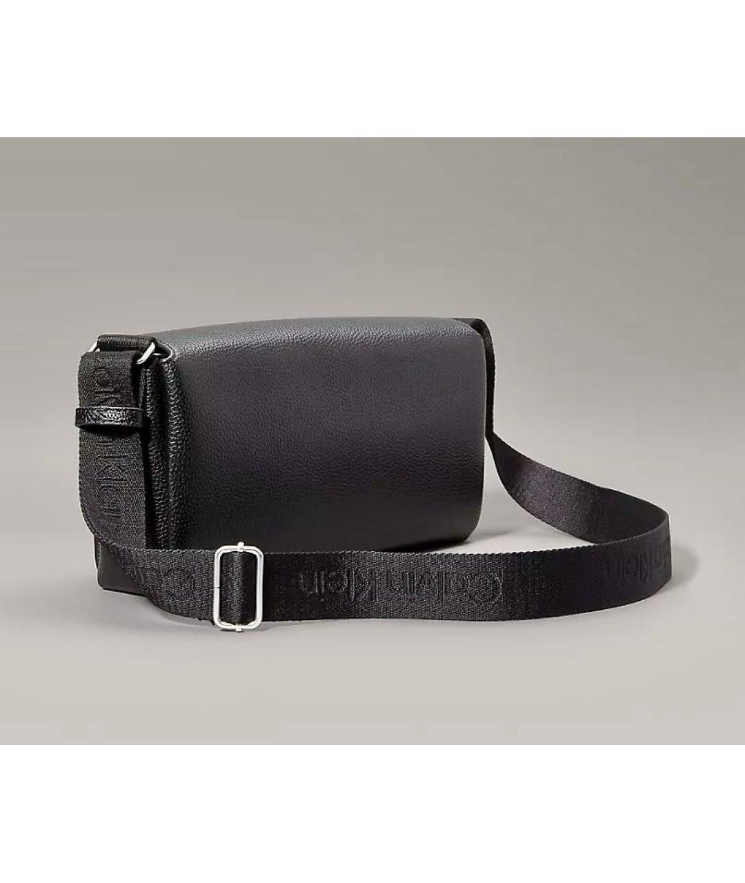 CALVIN KLEIN Черная сумка через плечо из искусственной кожи, фото 2