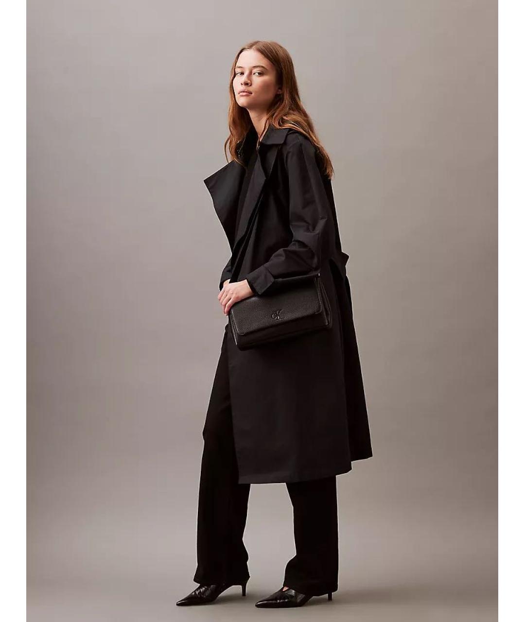 CALVIN KLEIN Черная сумка через плечо из искусственной кожи, фото 3
