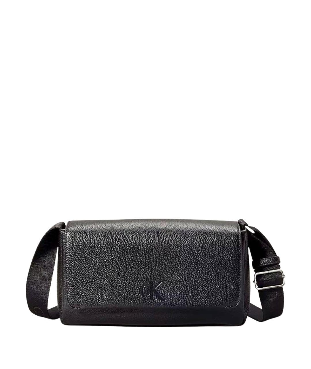 CALVIN KLEIN Черная сумка через плечо из искусственной кожи, фото 1