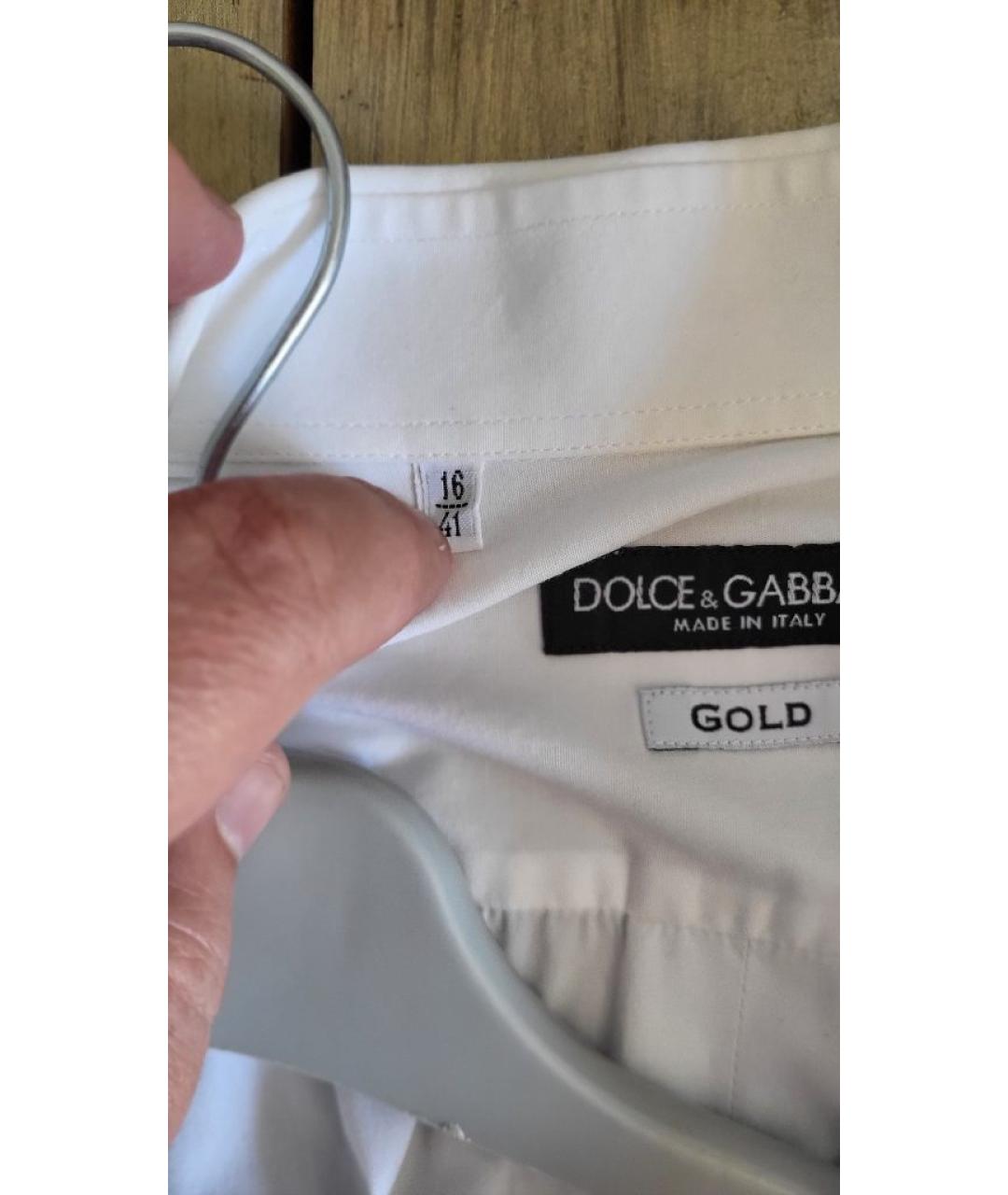 DOLCE&GABBANA Белая хлопковая классическая рубашка, фото 3