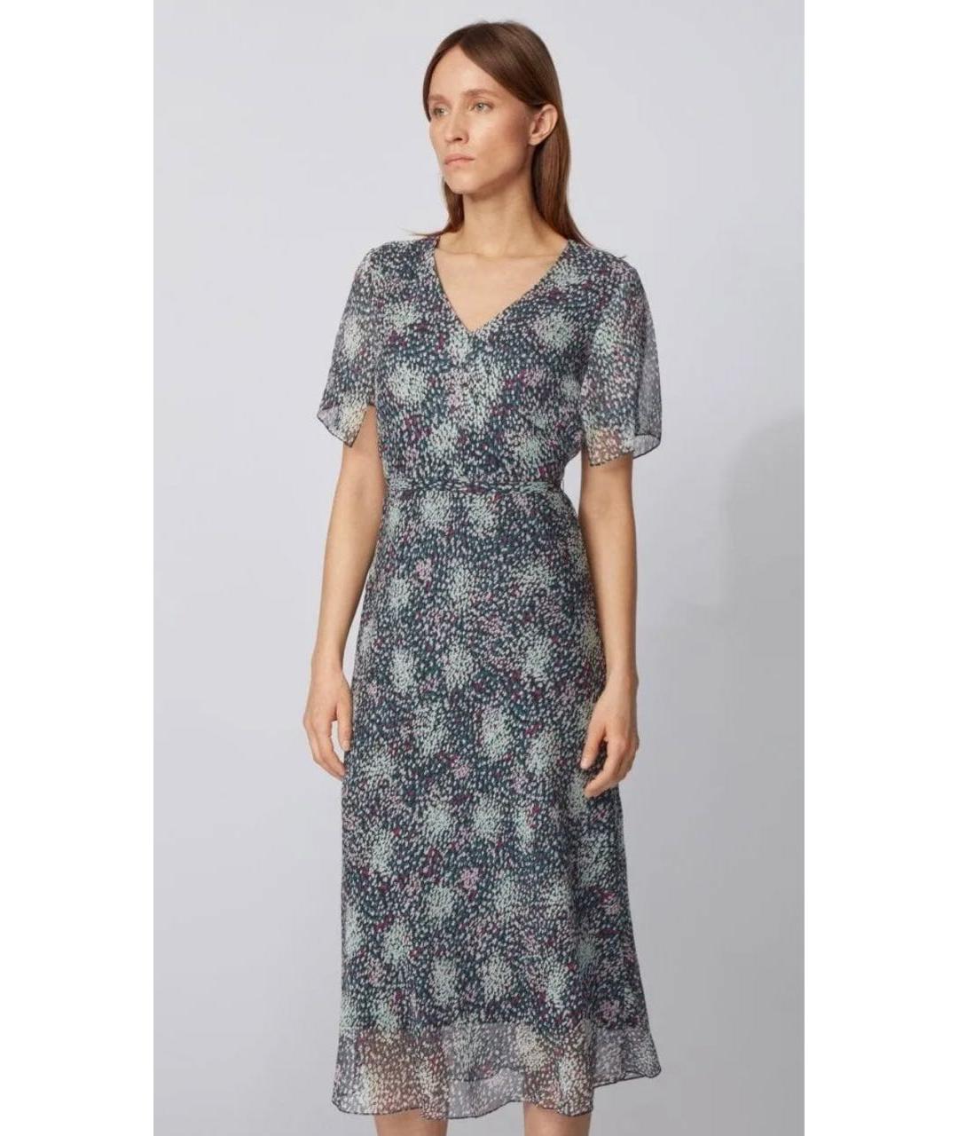 HUGO BOSS Мульти шелковое повседневное платье, фото 4