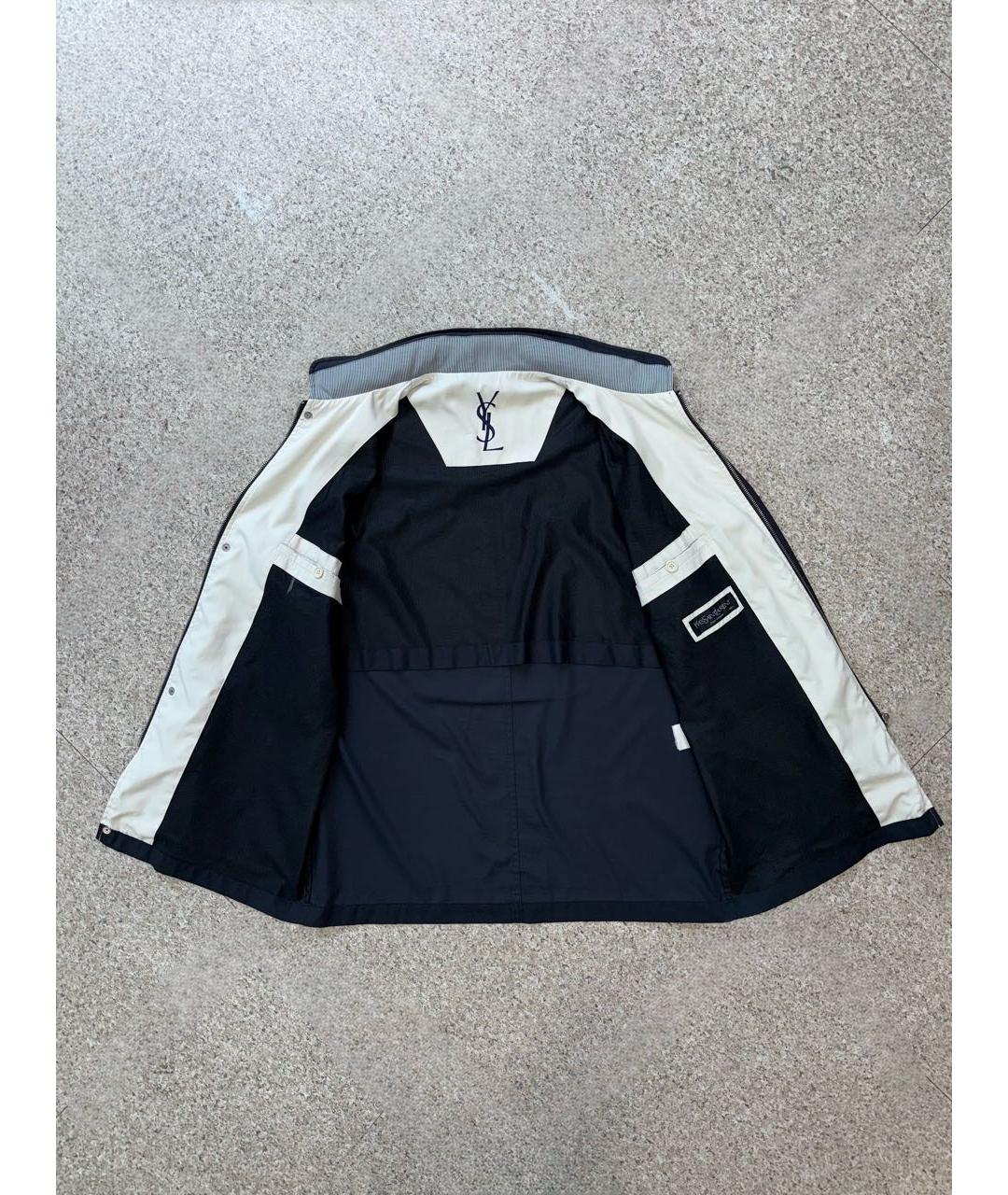 SAINT LAURENT Темно-синяя полиэстеровая куртка, фото 8