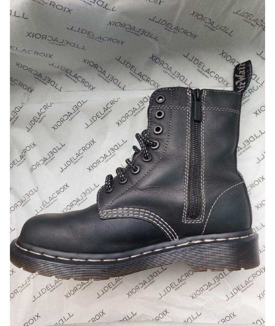 DR. MARTENS Черные кожаные ботинки, фото 8