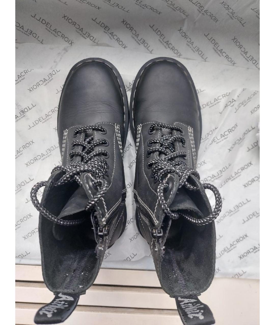 DR. MARTENS Черные кожаные ботинки, фото 3