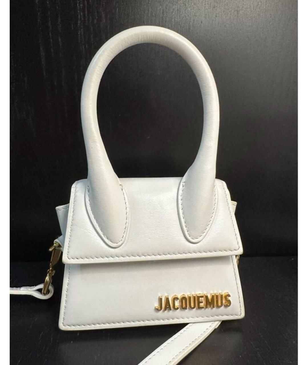 JACQUEMUS Белая кожаная сумка через плечо, фото 6