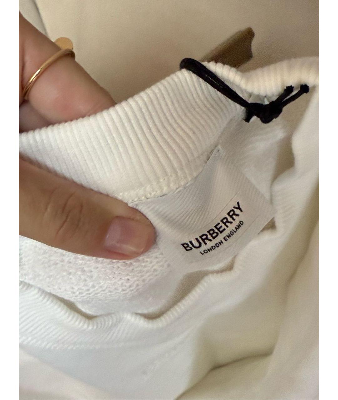 BURBERRY Белый хлопковый джемпер / свитер, фото 3