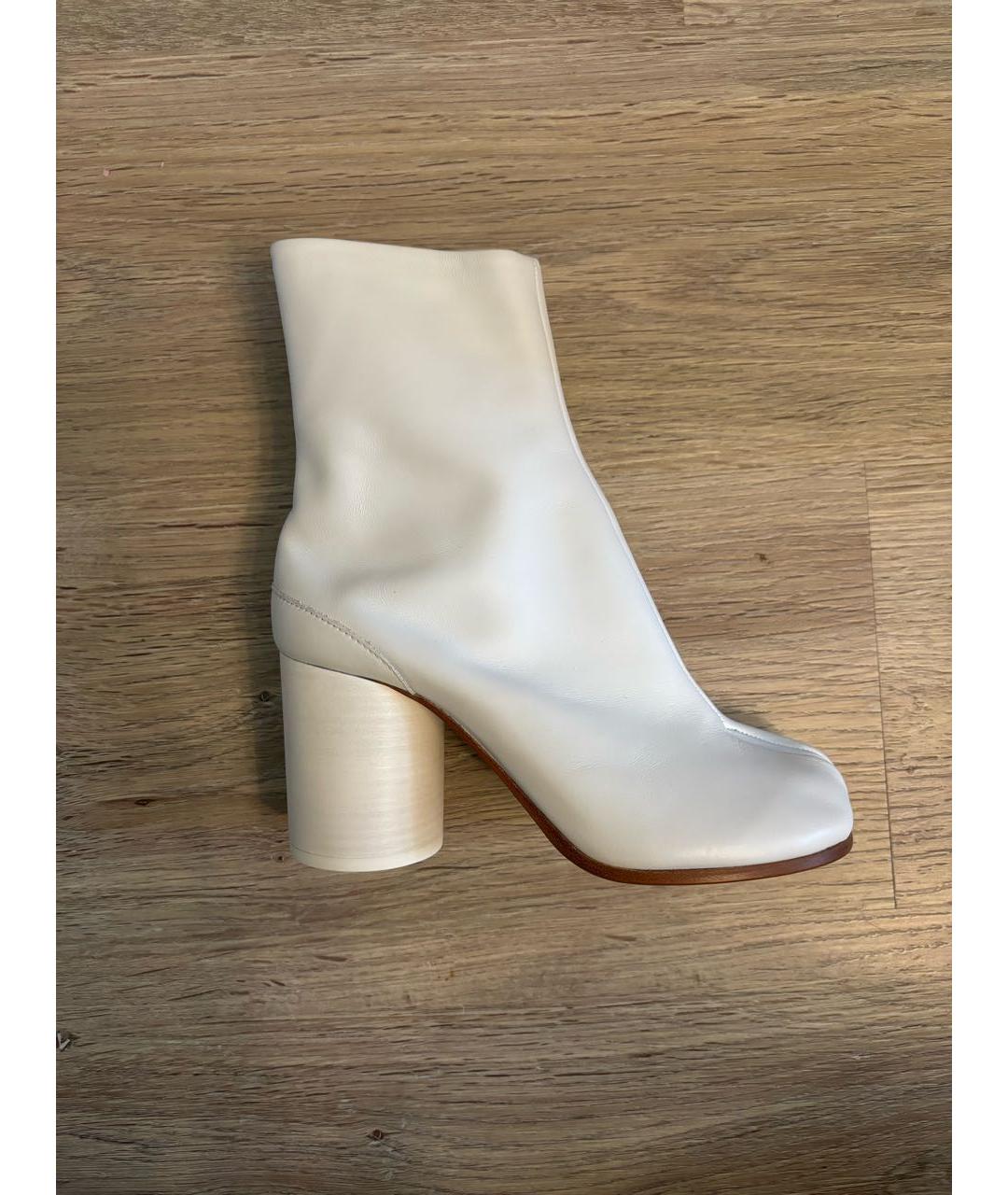 MAISON MARGIELA Белые кожаные ботильоны, фото 9