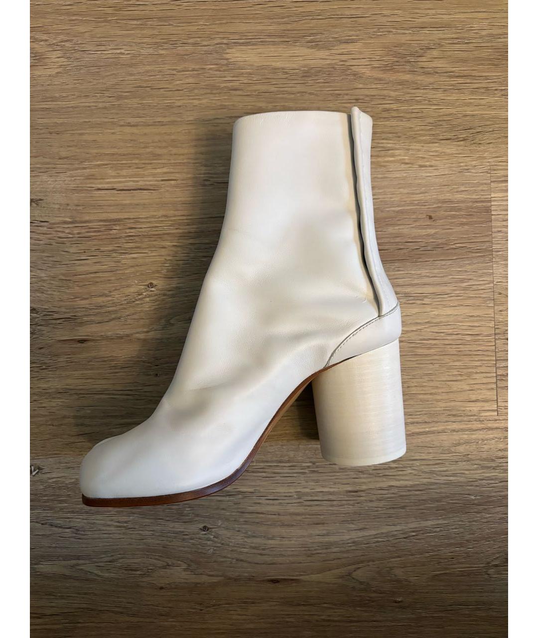 MAISON MARGIELA Белые кожаные ботильоны, фото 7