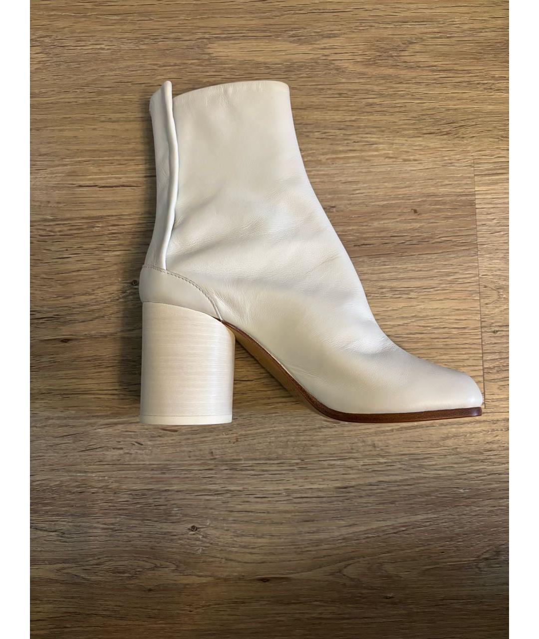 MAISON MARGIELA Белые кожаные ботильоны, фото 6