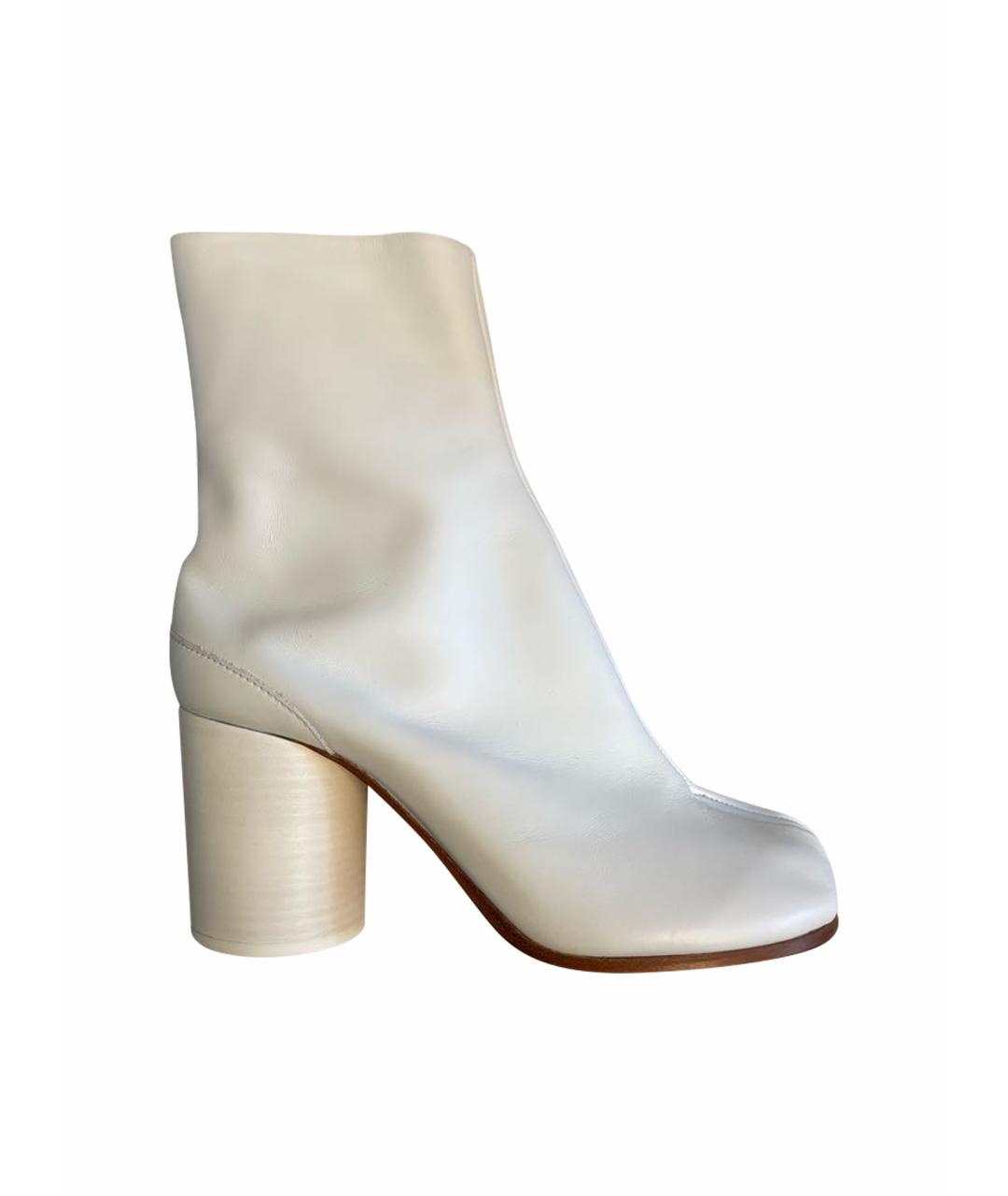 MAISON MARGIELA Белые кожаные ботильоны, фото 1