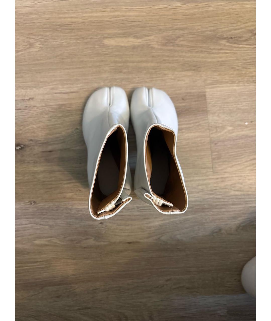 MAISON MARGIELA Белые кожаные ботильоны, фото 3