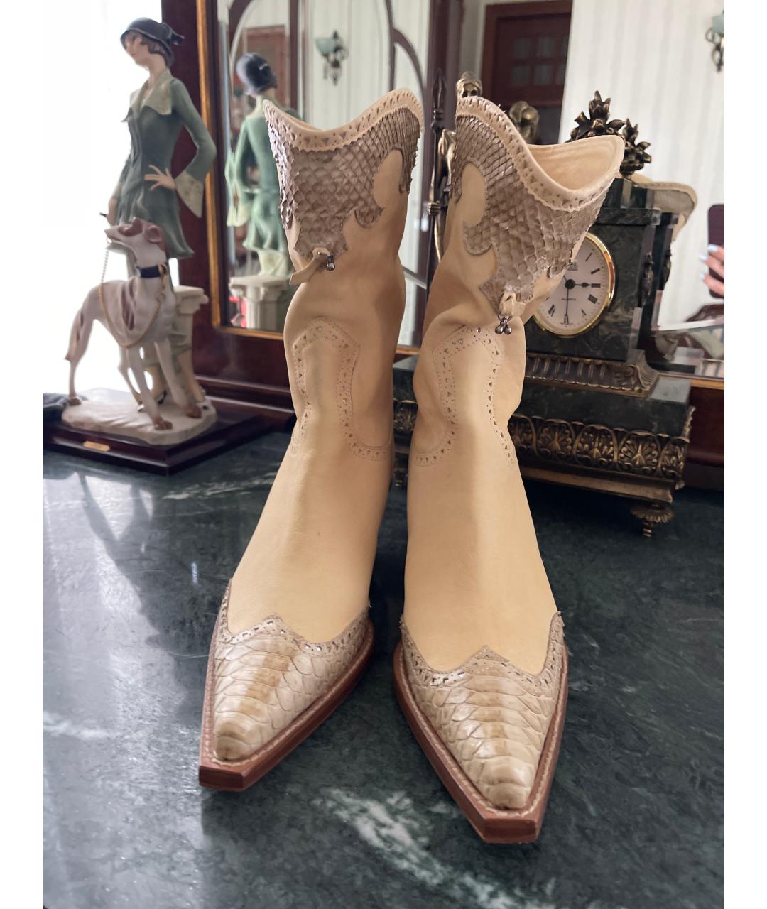 ERMANNO SCERVINO Бежевые полусапоги из экзотической кожи, фото 2