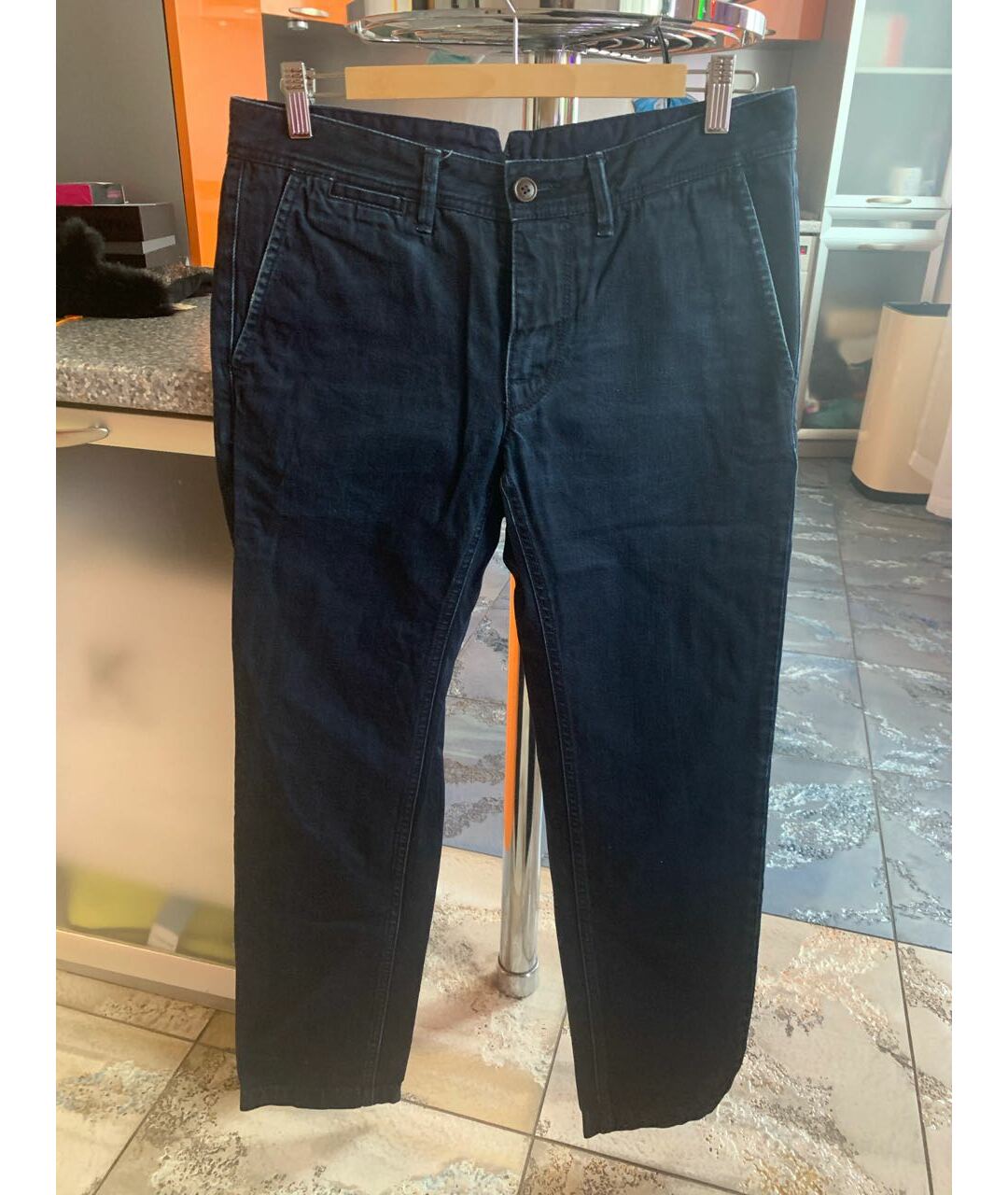 WOOLRICH Темно-синие хлопковые прямые джинсы, фото 4