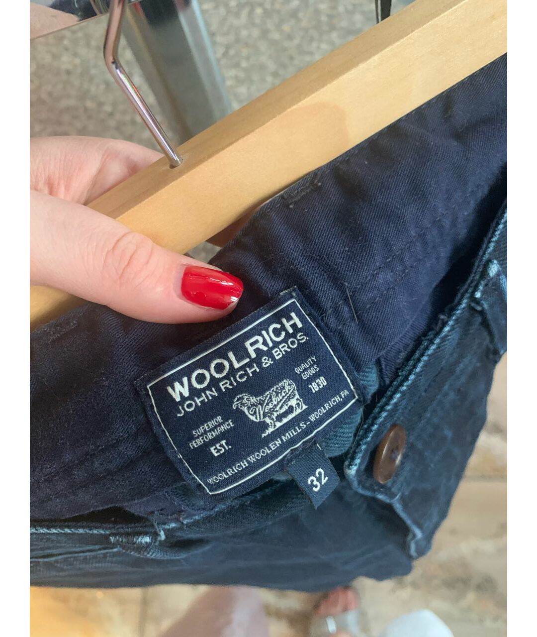 WOOLRICH Темно-синие хлопковые прямые джинсы, фото 3