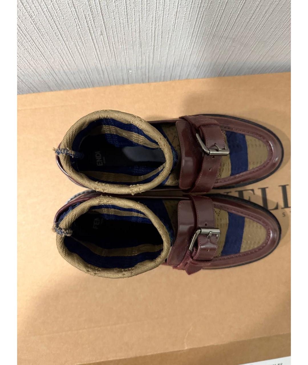 FENDI Коричневые кожаные лоферы, фото 3