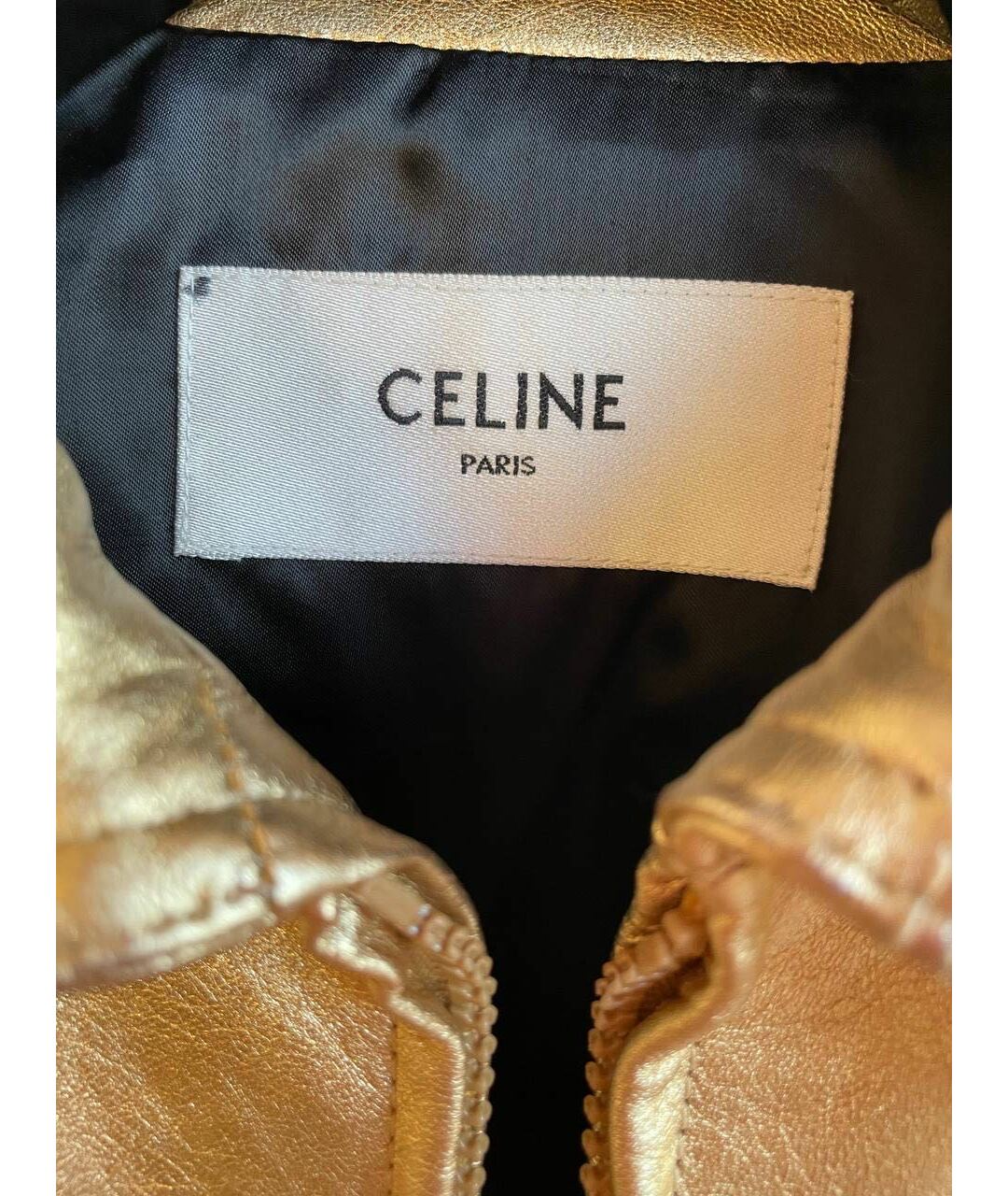 CELINE PRE-OWNED Золотая кожаная куртка, фото 5