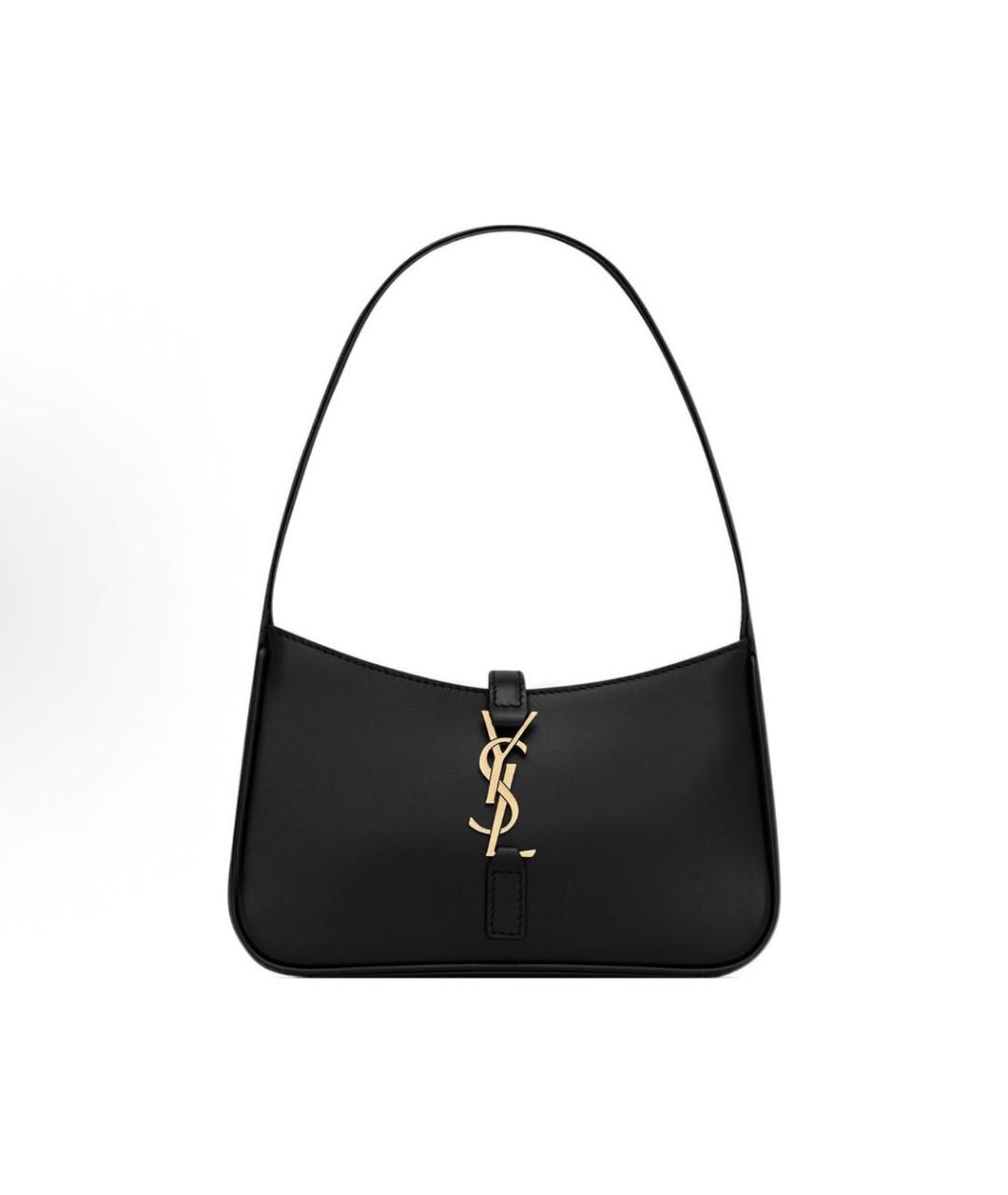 SAINT LAURENT Черная кожаная сумка с короткими ручками, фото 3