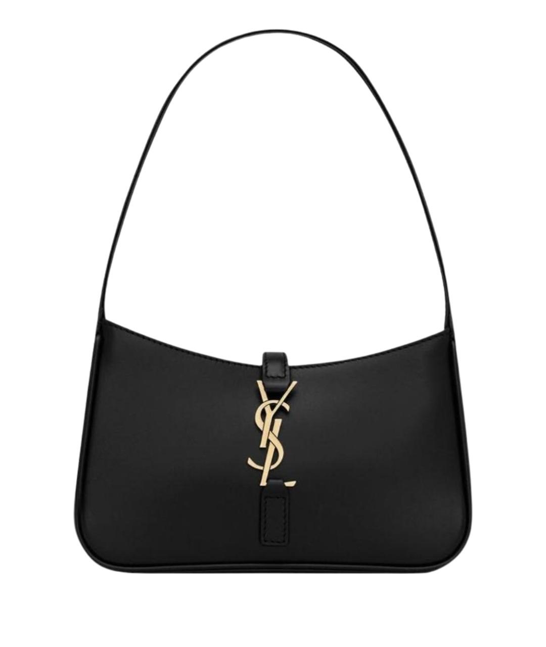 SAINT LAURENT Черная кожаная сумка с короткими ручками, фото 5