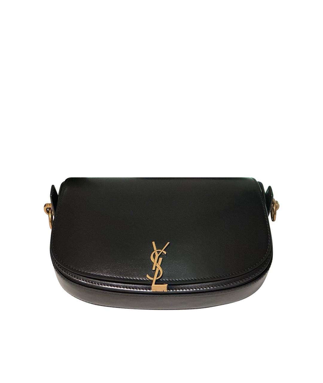 SAINT LAURENT Черная кожаная сумка с короткими ручками, фото 1