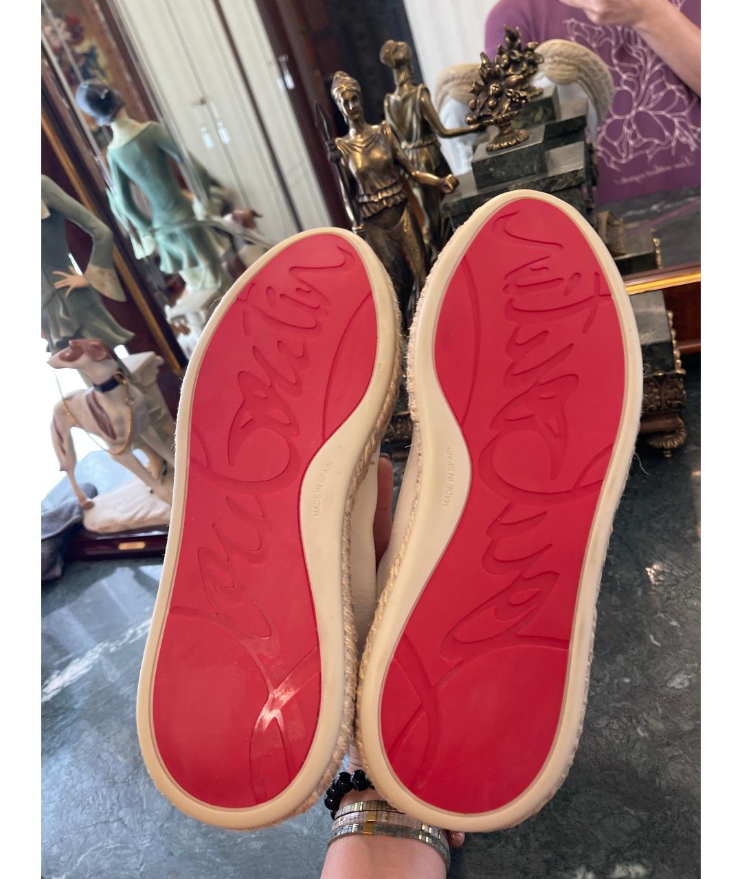 CHRISTIAN LOUBOUTIN Белые кожаные кроссовки, фото 5