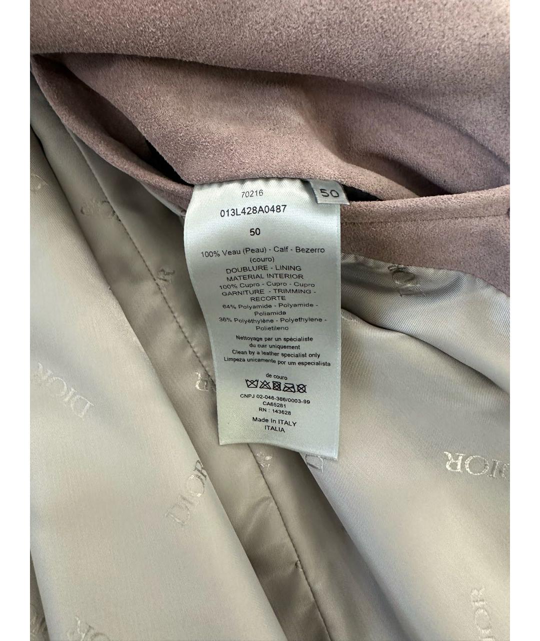 CHRISTIAN DIOR Розовая кожаная куртка, фото 7