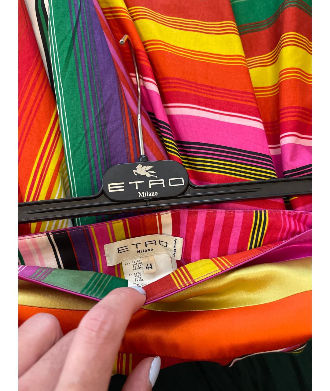 ETRO Мульти хлопковая юбка миди, фото 3