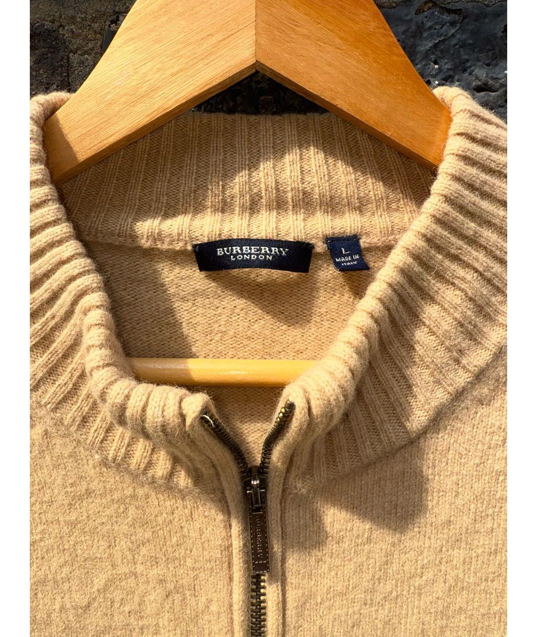 BURBERRY Бежевый шерстяной джемпер / свитер, фото 6