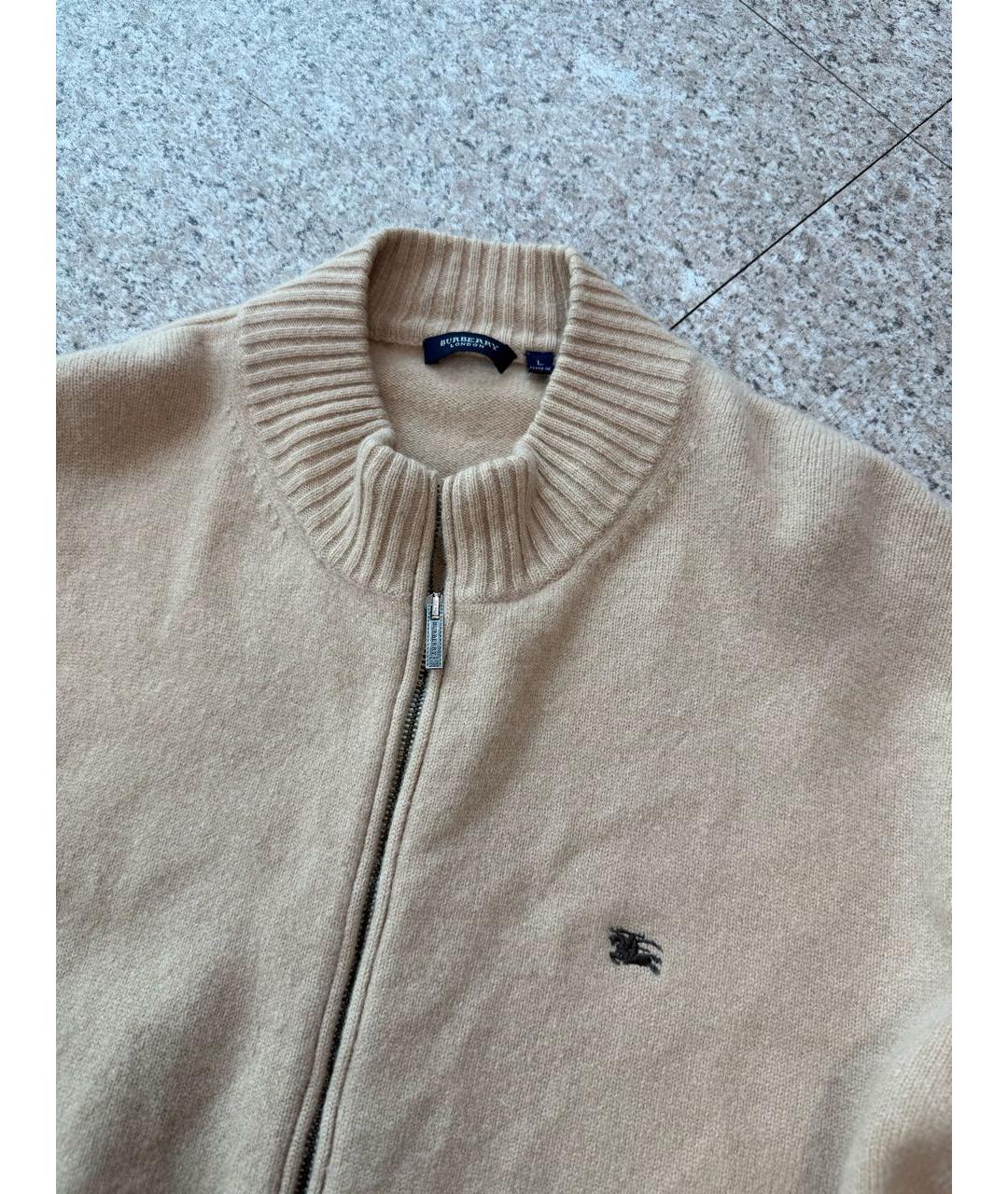 BURBERRY Бежевый шерстяной джемпер / свитер, фото 2