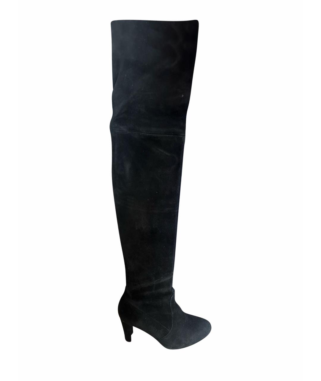 STUART WEITZMAN Черные замшевые ботфорты, фото 1