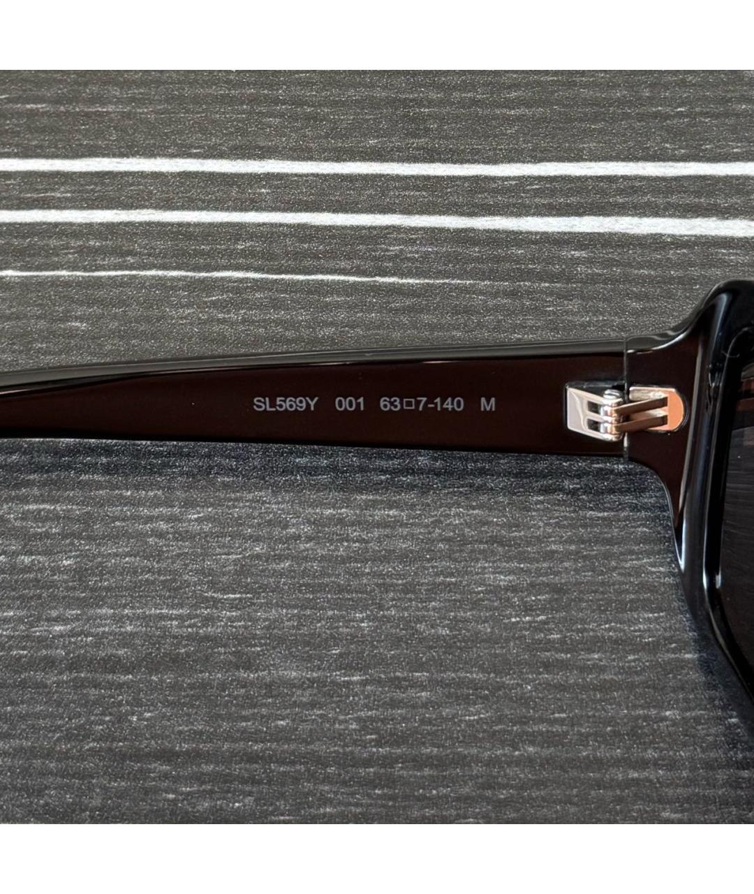 SAINT LAURENT Черные пластиковые солнцезащитные очки, фото 3