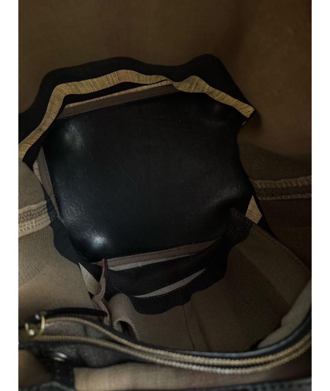 BURBERRY Коричневая тканевая сумка тоут, фото 4