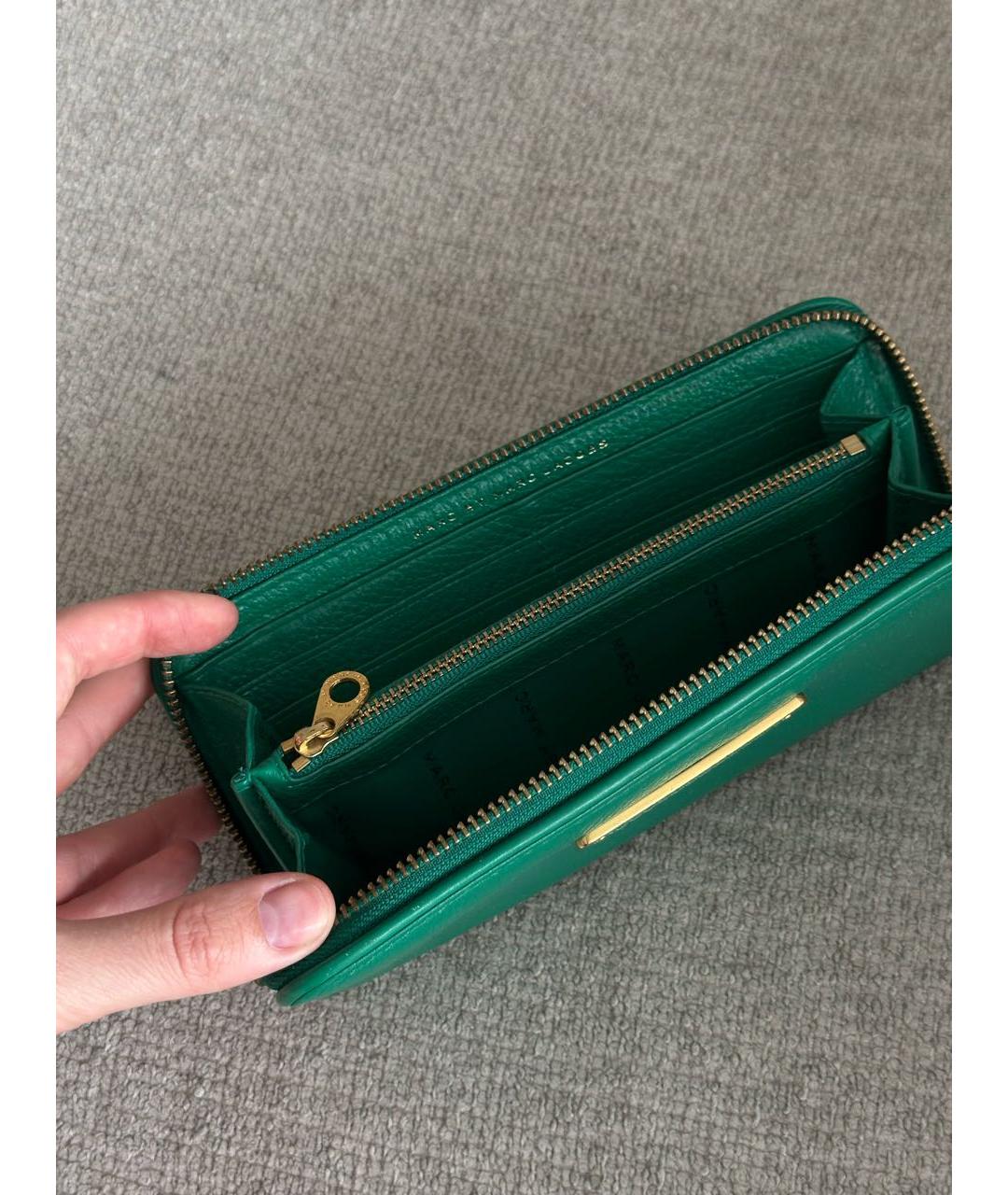 MARC BY MARC JACOBS Зеленый кожаный кошелек, фото 6