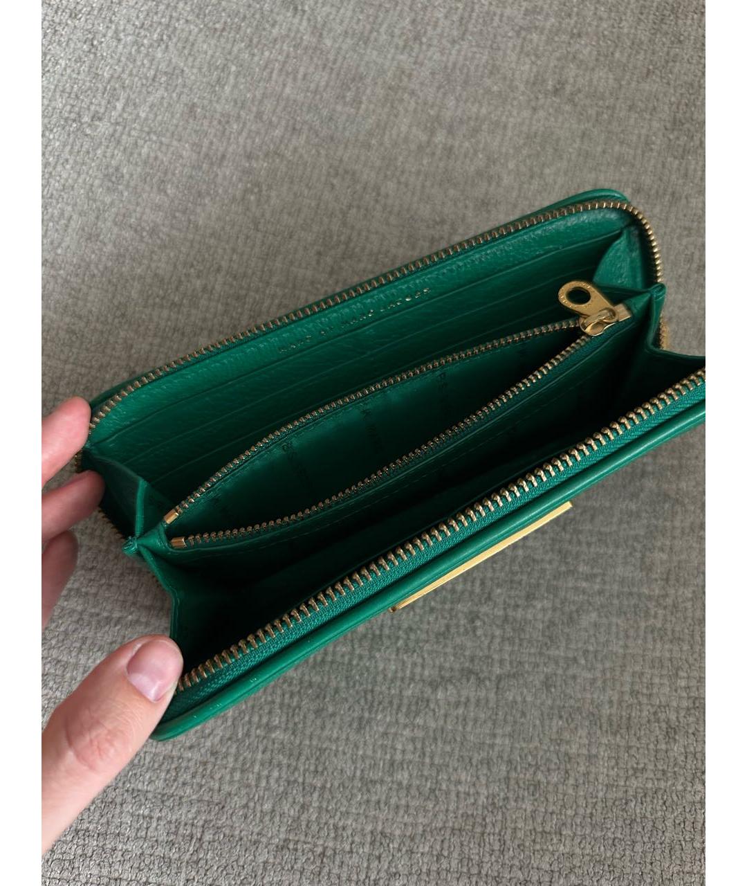 MARC BY MARC JACOBS Зеленый кожаный кошелек, фото 4