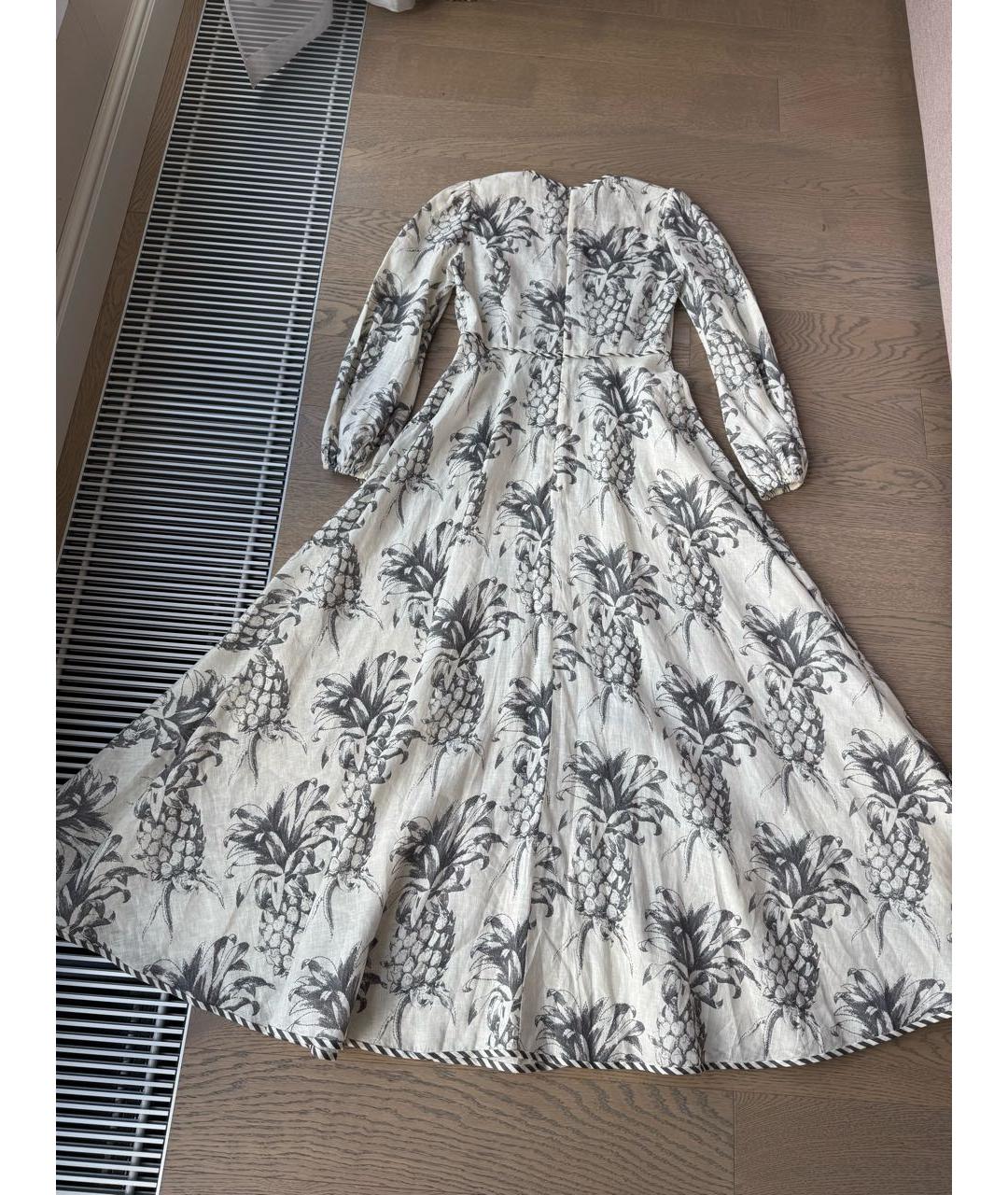 ZIMMERMANN Серебряное льняное повседневное платье, фото 2