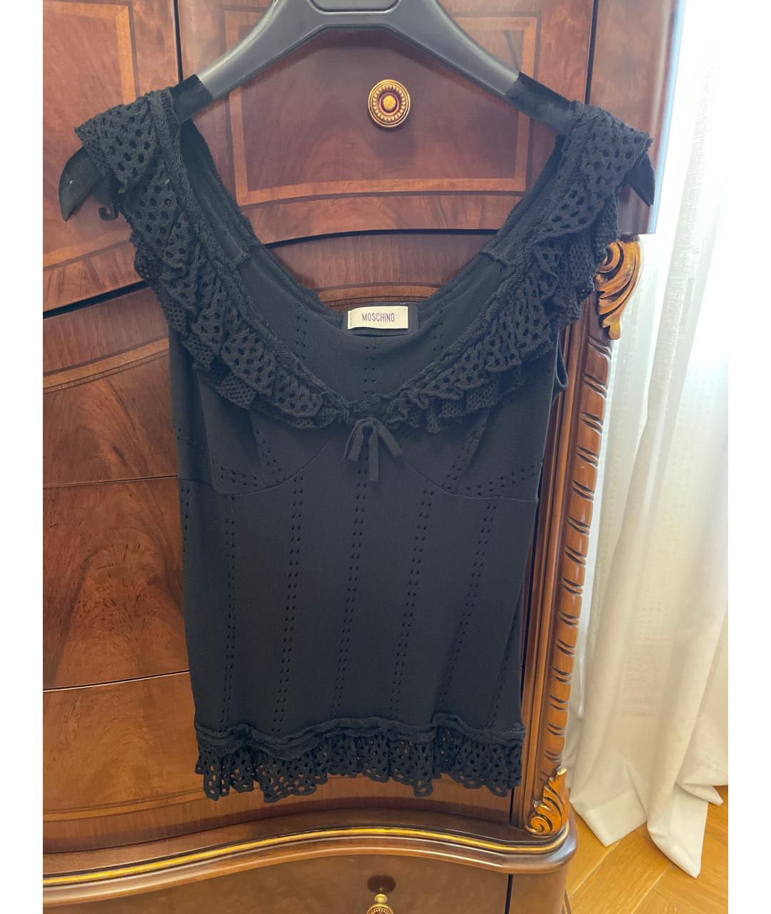 MOSCHINO Черная майка, фото 5